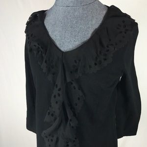 Cable & Gauge Womens Petite S Black Shirt Top